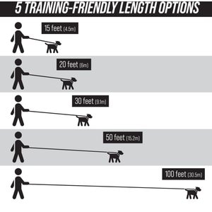 Leash Boss Handle X-Long Dog Leash, Orange, 30-ft