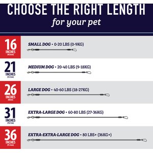 Leash Boss Heavy Duty No-Chew Dog Car Restraint Seatbelt, 31-in