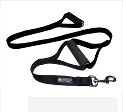 Leash Boss Original Heavy Duty Two Handle No Pull Double Dog Leash, Black, 5-ft
