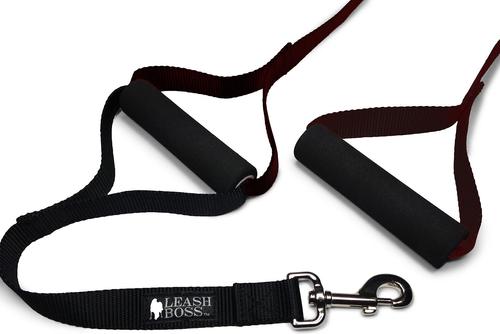 Show full view: Leash Boss Original Heavy Duty Two Handle No Pull Double Dog Leash, Black, 5-ft slide 2 of 9