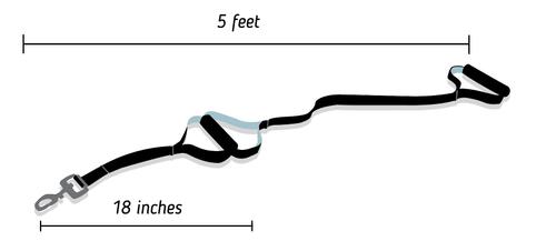 Show full view: Leash Boss Original Heavy Duty Two Handle No Pull Double Dog Leash, Black, 5-ft slide 5 of 9