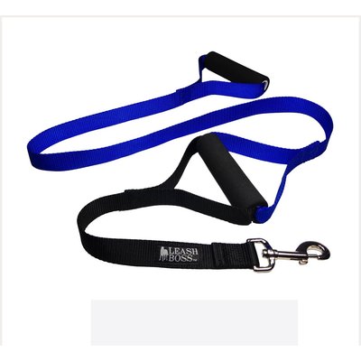 Leash Boss Leash Boss Original Heavy Duty Two Handle No Pull Double Dog Leash, Blue, 5-ft