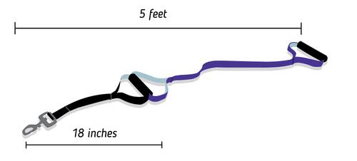 Show full view: Leash Boss Original Heavy Duty Two Handle No Pull Double Dog Leash, Purple, 5-ft slide 5 of 9