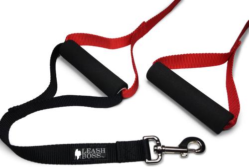Show full view: Leash Boss Original Heavy Duty Two Handle No Pull Double Dog Leash, Red, 5-ft slide 2 of 9