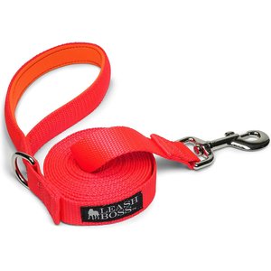 Leash Boss Padded Handle Long Dog Leash, 15-ft, Orange