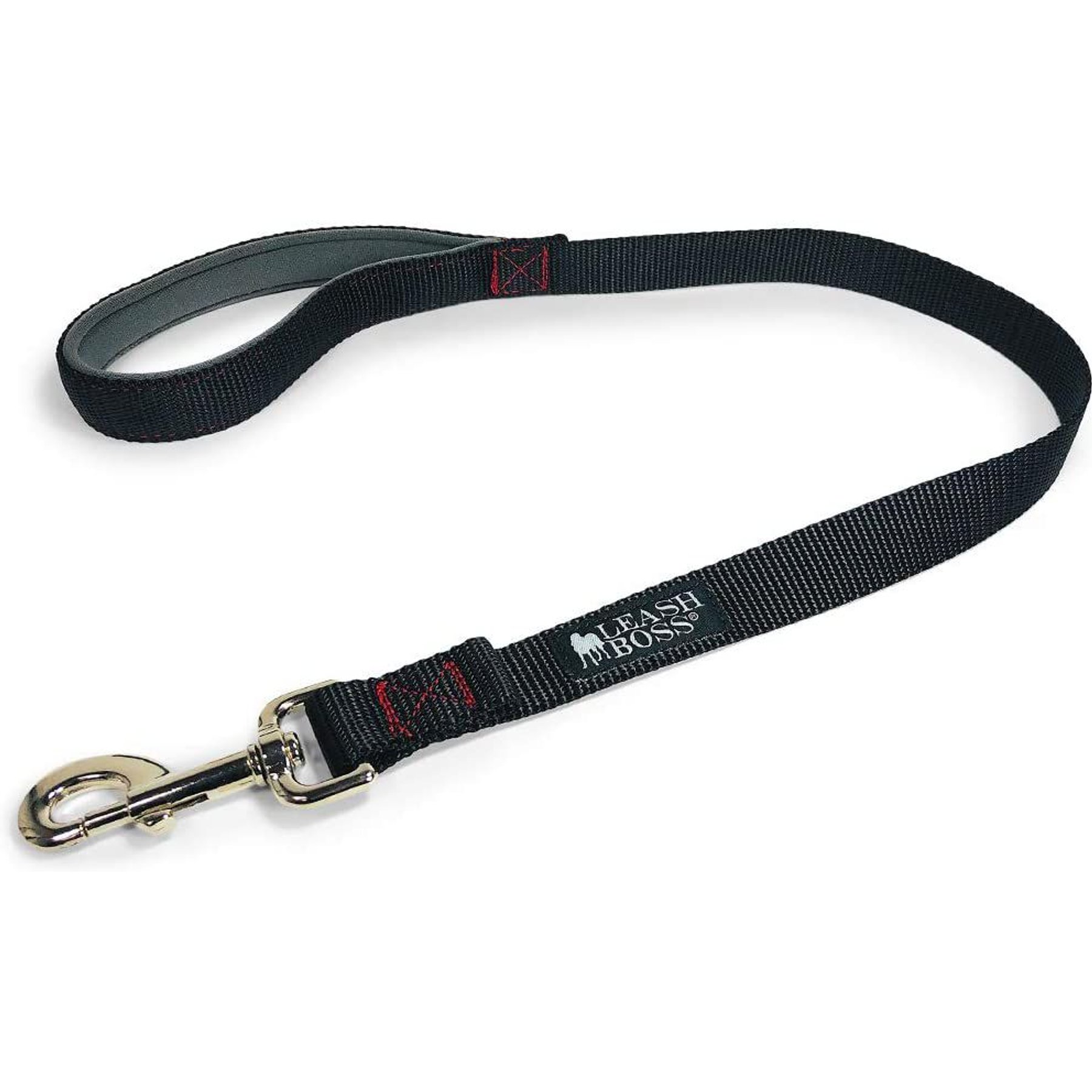 Leash Boss Padded Handle Short Dog Leash, Black, 30-in