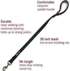Leash Boss Padded Handle Short Dog Leash, Black, 30-in slide 2 of 9