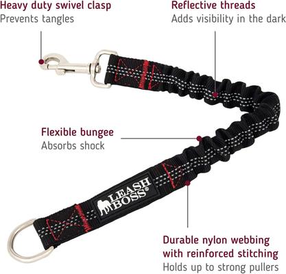 Show full view: Leash Boss Patterned Bungee Extension, 18-in, Black slide 2 of 6