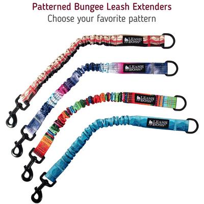Show full view: Leash Boss Patterned Bungee Extension, 18-in, Blue slide 4 of 6