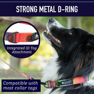 Show full view: Leash Boss Patterned Dog Collar, Blue, Large slide 5 of 9