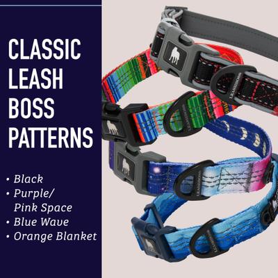 Show full view: Leash Boss Patterned Dog Collar, Blue, Large slide 6 of 9