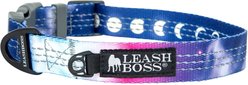 Leash Boss Patterned Dog Collar, Purple/Pink, Large