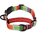 Leash Boss Patterned Fabric Martingale Dog Collar, Orange, Med-Large