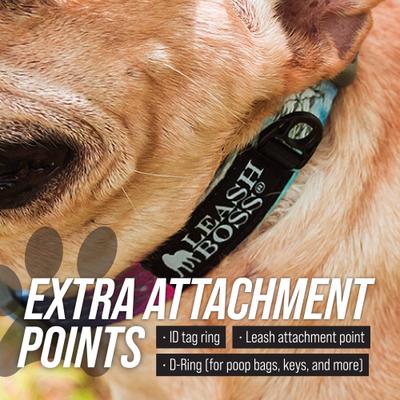 Show full view: Leash Boss Patterned Fabric Martingale Dog Collar, Orange, Med-Large slide 7 of 10