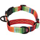 Leash Boss Patterned Fabric Martingale Dog Collar, Orange, Medium