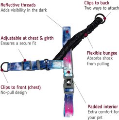 Leash Boss Patterned No Pull Dog Harness, Purple/Pink, X-Large slide 2 of 9