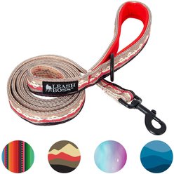 Leash Boss Patterned Standard Dog Leash, 6-ft long, Beige/Red