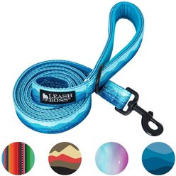 Leash Boss Patterned Standard Dog Leash, 6-ft long, Blue