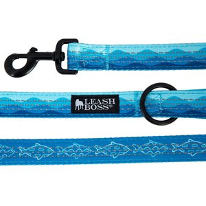 Leash Boss Patterned Standard Dog Leash, 6-ft long, Blue