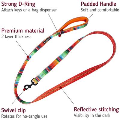 Show full view: Leash Boss Patterned Standard Dog Leash, 6-ft long, Orange slide 3 of 8