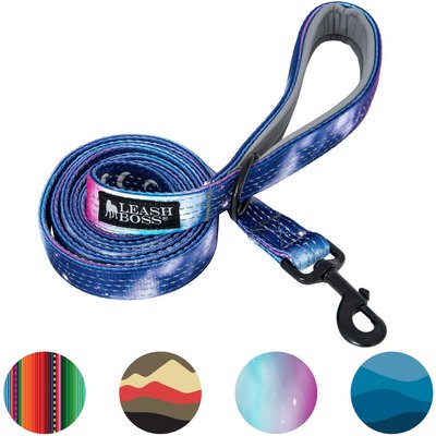 Leash Boss Leash Boss Patterned Standard Dog Leash, 6-ft long, Purple/Pink