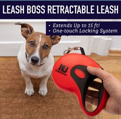 Leash Boss Plastic Retractable Dog Leash, One Size: 16-ft long, 1/2-inch wide, Red slide 2 of 8