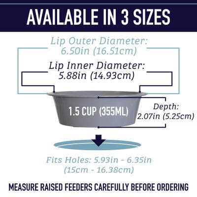 Show full view: Leash Boss Raised Pet Feeders Slow Feed Dog Bowl, 1.5-cup, Gray slide 2 of 10