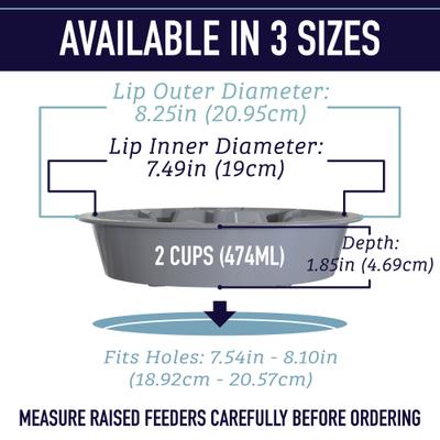 Show full view: Leash Boss Raised Pet Feeders Slow Feed Dog Bowl, 2-cup, Blue slide 2 of 10