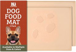 Leash Boss Rectangle Splash Dog & Cat Placemat, Small, Beige, 2 count