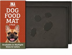 Leash Boss Rectangle Splash Dog & Cat Placemat, Small, Black, 2 count