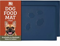 Leash Boss Rectangle Splash Dog & Cat Placemat, Small, Navy, 2 count