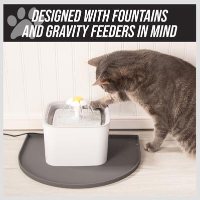 Show full view: Leash Boss Silicone Water Fountain Mat, Black, Medium slide 2 of 8