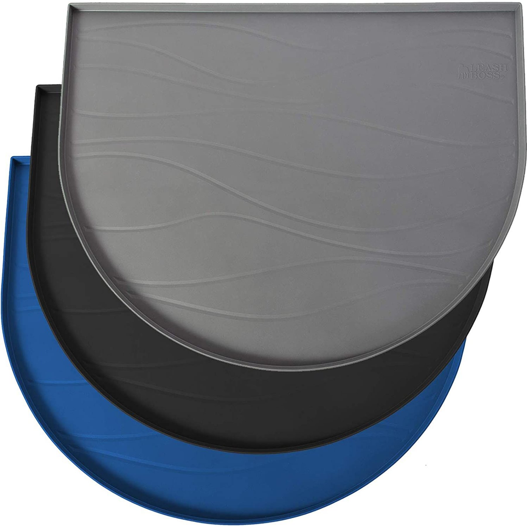 Leash Boss Silicone Water Fountain Mat, Gray, Medium