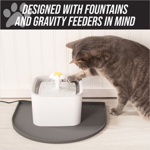 Leash Boss Silicone Water Fountain Mat, Gray, Medium