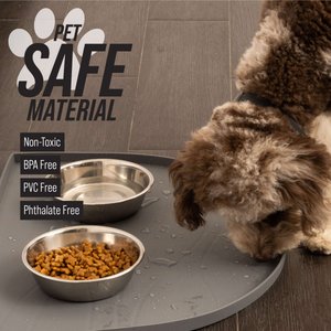 Leash Boss Silicone Water Fountain Mat, Gray, Medium