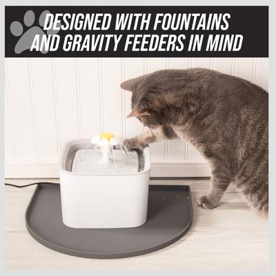 Show full view: Leash Boss Silicone Water Fountain Mat, Gray, Small slide 2 of 8