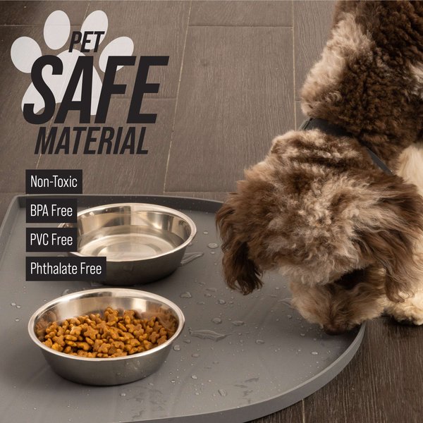 Show full view: Leash Boss Silicone Water Fountain Mat, Gray, Small slide 3 of 8