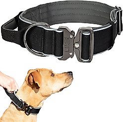 Leash Boss Solid Tactical Dog Collar, Black, Medium