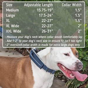 Leash Boss Solid Tactical Dog Collar, Black, XX-Large Thick