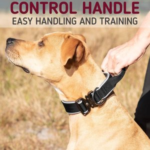 Leash Boss Solid Tactical Dog Collar, Black, XX-Large Thick