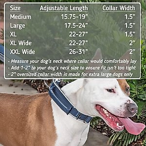 Leash Boss Solid Tactical Dog Collar, Navy, Large