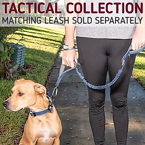 Leash Boss Solid Tactical Dog Collar, Navy, Large
