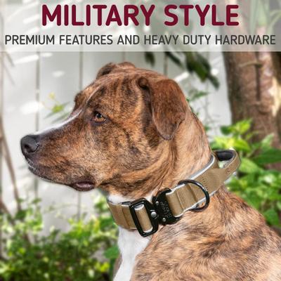 Show full view: Leash Boss Solid Tactical Dog Collar, Tan, Medium slide 7 of 9