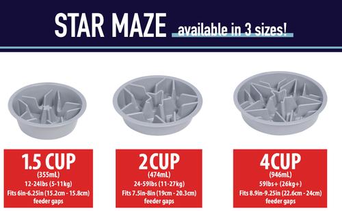 Show full view: Leash Boss Spiral Non-skid Slow Feeder Dog Bowl, 2-cup, Stone Gray slide 2 of 8