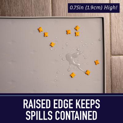 Show full view: Leash Boss Splash Tall Lip Dog Food Mat, Gray, XXX-Large slide 8 of 10