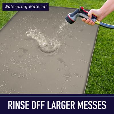 Show full view: Leash Boss Splash Tall Lip Dog Food Mat, Gray, XXX-Large slide 7 of 10