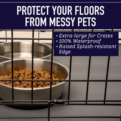 Show full view: Leash Boss Splash Tall Lip Dog Food Mat, Gray, XXX-Large slide 2 of 10