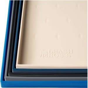 Leash Boss Splash Tall Lip Dog Food Mat, Beige, Medium/Large