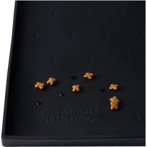 Leash Boss Splash Tall Lip Dog Food Mat, Black, X-Large