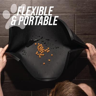 Show full view: Leash Boss Splash Tall Lip Dog Food Mat, Black, X-Large slide 7 of 11